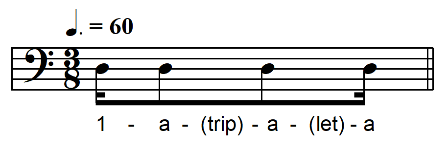 rhythmic dictation compound meter one beat example 14